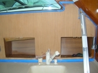 50 ft Ocean Yacht interior wood restoration