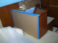 50 ft Ocean Yacht interior wood restoration