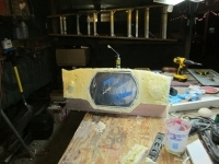 Custom fabrication of a ski boat inlay speaker boxes foam start