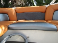 Marking the seat material to cut out speaker opening