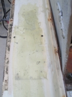 fiber glassed rails sanded down and ready for primer paint