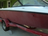 Pro Ski Boat gel coat flake red